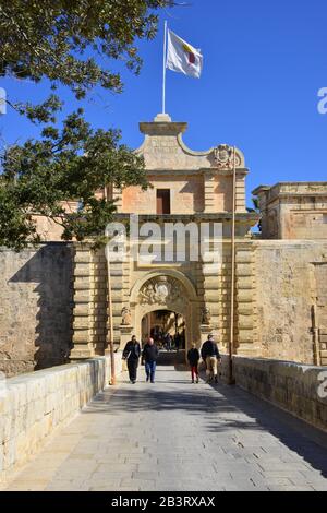 L'entrée à Mdina Banque D'Images