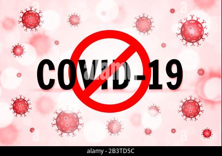 Arrêter le coronavirus COVID-19. Épidémie dangereuse de coronavirus nCoV chinois. Concept médical pandémique avec cellules dangereuses. Illustration vectorielle Illustration de Vecteur