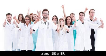 Image d'un président et d'un groupe de médecins dans une salle de conférence Banque D'Images