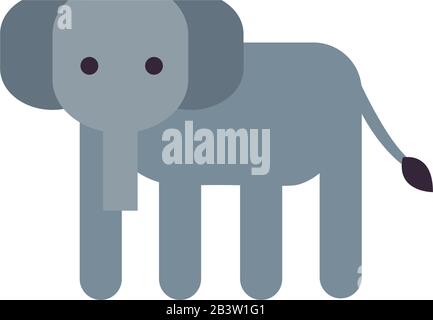 Joli motif éléphant style dessin animé icône, zoo animal vie nature personnage enfance et adorable thème illustration vectorielle Illustration de Vecteur