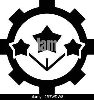 Icône noire du mécanisme étoile, illustration du concept, symbole plat vectoriel, signe glyphe. Illustration de Vecteur