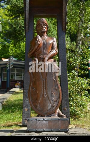 Holzschnittarbeit, Kumpel, Feengrotten, Saalfeld, Thueringen, Deutschland / Thüringen Banque D'Images