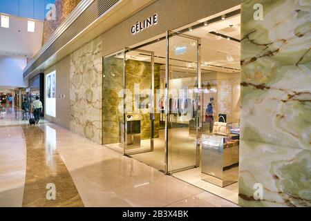 Hong KONG, CHINE - VERS JANVIER 2019 : entrée au magasin Céline dans le centre commercial Elements Banque D'Images