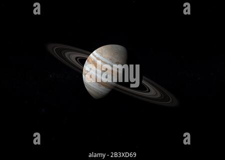 Jupiter planète et ses anneaux dans l'espace. rendu tridimensionnel Banque D'Images