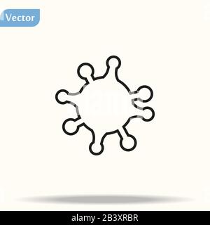 Bactérie Du Coronavirus Icône De Cellule, 2019-Ncov Novel Bactérie Du Coronavirus. Pas D'Infection Et D'Arrêt Des Concepts De Coronavirus. Cellule Dangereuse De Coronavirus En Chine Illustration de Vecteur