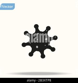 Bactérie Du Coronavirus Icône De Cellule, 2019-Ncov Novel Bactérie Du Coronavirus. Pas D'Infection Et D'Arrêt Des Concepts De Coronavirus. Cellule Dangereuse De Coronavirus En Chine Illustration de Vecteur