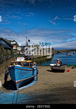Mevagissey, dont le nom est Lannvorek à Cornish, est un village, un port de pêche et une paroisse civile à Cornwall, en Angleterre. Banque D'Images