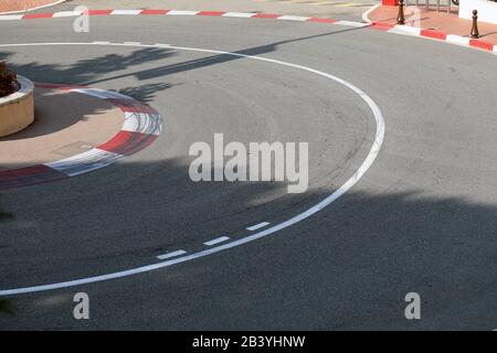 Monte-Carlo, Monaco - 20 Juin 2019 : Fairmont Coiffure Ou Courbe Loews, La Section La Plus Célèbre (Coin Le Plus Lent De La Formule 1) Du Grand Prix De Monaco Banque D'Images