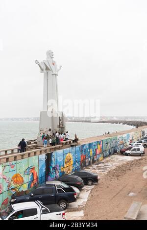 Mar del Plata, Buenos Aires / Argentine; 1 févr. 2017: Connu sous le nom de Christ Rédempteur ou San Salvador, patron de pêcheur; grande sculpture située dans le Banque D'Images