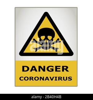 Avertissement danger coronavirus, vecteur de carte de mise en garde Illustration de Vecteur