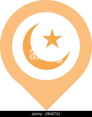 emplacement du pointeur ramadan arabe islamic célébration vecteur illustration ton icône couleur Illustration de Vecteur