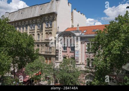 Hongrie, Budapest, architecture. Maison Mai Mano, exposition de photos. Banque D'Images