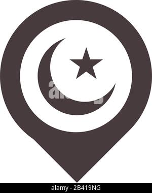 emplacement du pointeur ramadan arabe islamic célébration vectoriel illustration silhouette icône de style Illustration de Vecteur
