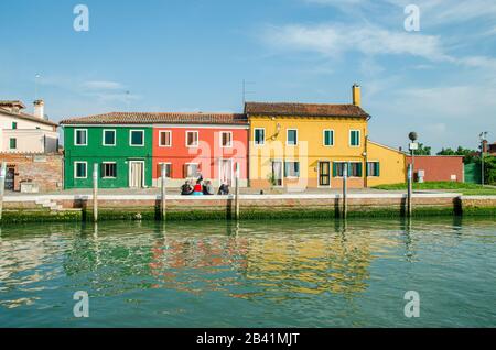 Venise, Italie 18 mai 2015 : de belles maisons colorées à Burano Venise Italie en Europe Banque D'Images