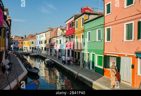 Venise, Italie 18 mai 2015 : de belles maisons colorées à Burano Venise Italie en Europe Banque D'Images