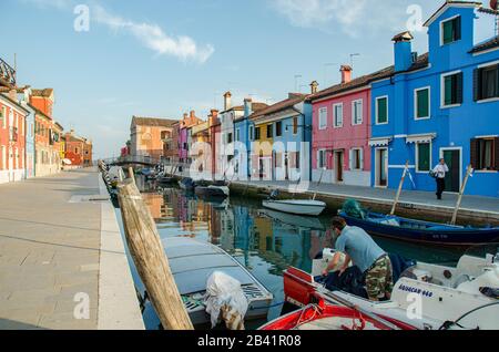 Venise, Italie 18 mai 2015 : de belles maisons colorées à Burano Venise Italie en Europe Banque D'Images