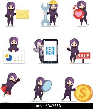 Définir le caractère de l'homme capable de parler couramment la langue de tuareg. Illustration de Vecteur