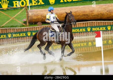 Linda Algotsson (SWE) riding My Fair Lady - Jeux équestres mondiaux, Aix-la-Chapelle, - 26 août 2006, dressage, Cross Country Banque D'Images