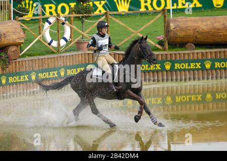 Heelan Tomkins (NZL) cheval Glengarrick - World Equestrian Games, Aix-la-Chapelle, - 26 août 2006, dressage, Cross Country Banque D'Images