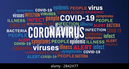 Maladie du coronavirus épidémie maladie mot tag vecteur de nuage Illustration de Vecteur