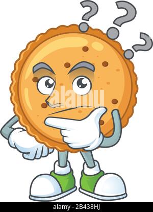 Cookies au beurre d'arachide style mascotte de dessin animé dans un geste de confusion Illustration de Vecteur