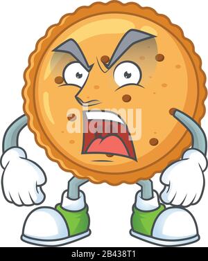 Cookies au beurre d'arachide dessin de personnage de dessin animé avec visage en colère Illustration de Vecteur