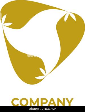 Illustration du cycle des Bourgeons de fleurs abstraits. Modèle De Conception De Logo. Concept de logo de croissance isolé sur fond blanc. Illustration de Vecteur