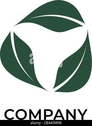 Illustration du cycle des feuilles abstraites. Recyclez le modèle de logo. Concept de logo de la nature isolé sur fond blanc, sauver la terre. Sauver notre planète Illustration de Vecteur