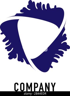 Illustration vortex bleu décoratif abstraite. Modèle de conception de logo de cycle. Logo floral isolé sur fond blanc Illustration de Vecteur