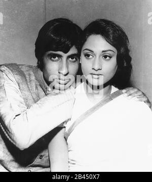 Amitabh Bachchan, acteur et actrice de cinéma indien bollywood Jaya Bhaduri, maintenant Jaya Bachchan, Inde, Asie, ancienne image du millésime 1900 Banque D'Images