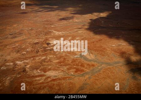 Kati Thanda-Lake Eyre Salt Flats outback Australie méridionale photographie aérienne en été Banque D'Images