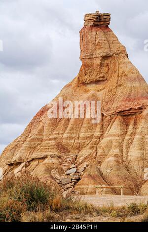 Désert des Bardenas Reales, Navarre, Espagne. Photographie panoramique d'une vue sur le parc naturel et La Réserve de biosphère Banque D'Images