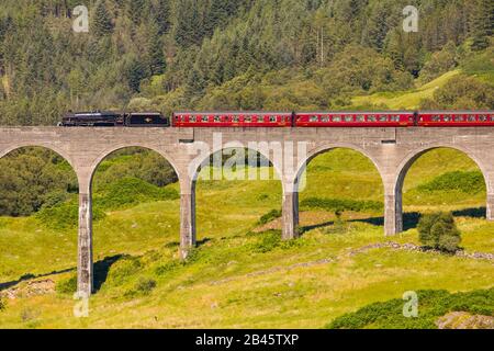 Royaume-Uni - Ecosse - Glenfinnan Viaduc fait célèbre par Harry Potter dans les terres écossaises. Banque D'Images