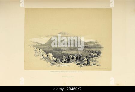 Mont Tabor, Galilée De La Terre Sainte : Syrie, Idumea, Arabie, Egypte Et Nubia Par Roberts, David, (1796-1864) Gravé Par Louis Haghe. Volume 1. Livre Publié en 1855 par D. Appleton & Co., 346 & 348 Broadway à New York. Banque D'Images