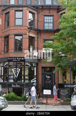 Newbury Street, Boston, Massaschustits, États-Unis Banque D'Images