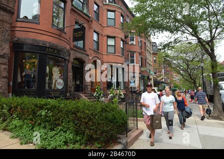 Newbury Street, Boston, Massaschustits, États-Unis Banque D'Images