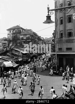 Gas Light, Kalbadevi, Bombay, Bombay, Mumbai, Maharashtra, Inde, Asie, 1947, ancienne image vintage des années 1900 Banque D'Images