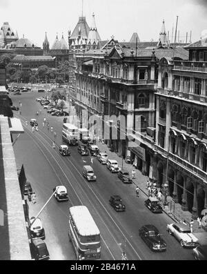 Dadabhai Naoroji Road, Bombay, Bombay, Mumbai, Maharashtra, Inde, Asie, 1952, ancien millésime image des années 1900 Banque D'Images