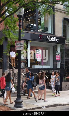 Newbury Street, Boston, Massaschustits, États-Unis Banque D'Images