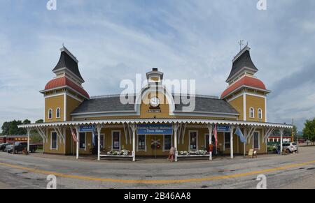 Bahnhof, 'Conway Scenic Railroad', Conway, New Hampshire, États-Unis Banque D'Images