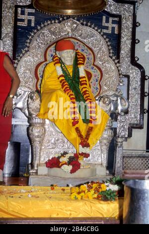 Statue du seigneur sai baba, shirdi, nashik, maharashtra, Inde, Asie Banque D'Images