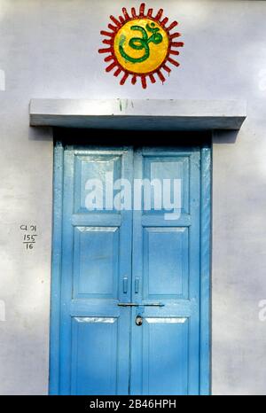 Porte, architecture, village de Bawai, bhuj, kutch, gujarat, Inde, Asie Banque D'Images