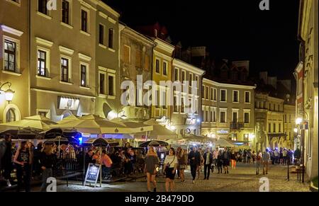 Europe, Pologne, province de Lublin, ville de Lublin, maison peinte dans la rue Grodzka dans la vieille ville Banque D'Images