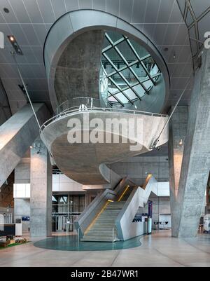 À l'intérieur de la Maison de la musique à Aalborg, Danemark. Banque D'Images