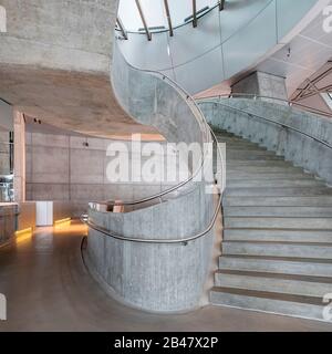 À l'intérieur de la Maison de la musique à Aalborg, Danemark. Banque D'Images