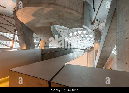À l'intérieur de la Maison de la musique à Aalborg, Danemark. Banque D'Images