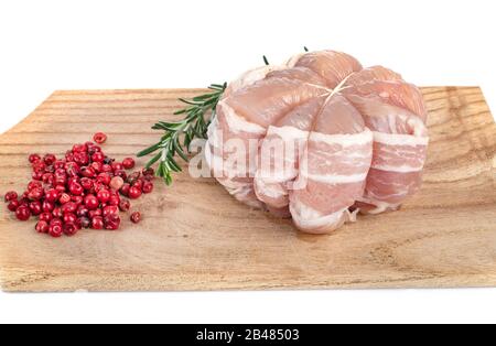 Paupiette de veau in front of white background Banque D'Images