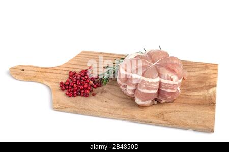 Paupiette de veau in front of white background Banque D'Images