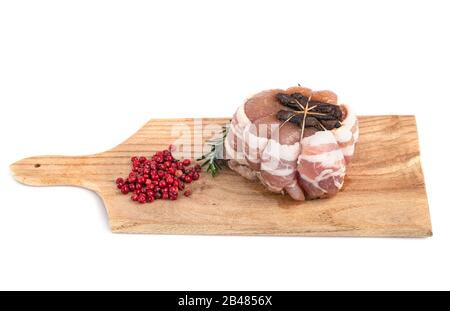 Paupiette de veau in front of white background Banque D'Images