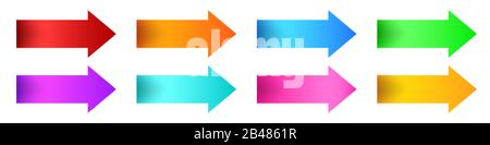 Flèches définies. Icônes de flèche vectorielle. Flèches lumineuses colorées. Illustration vectorielle. Illustration de Vecteur
